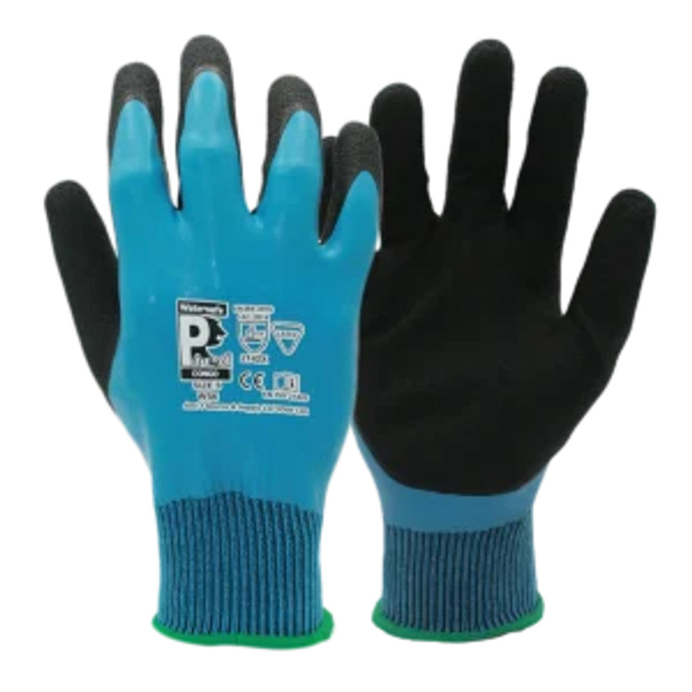 Pred Congo WS6 Waterproof Work Gloves Blue Latex