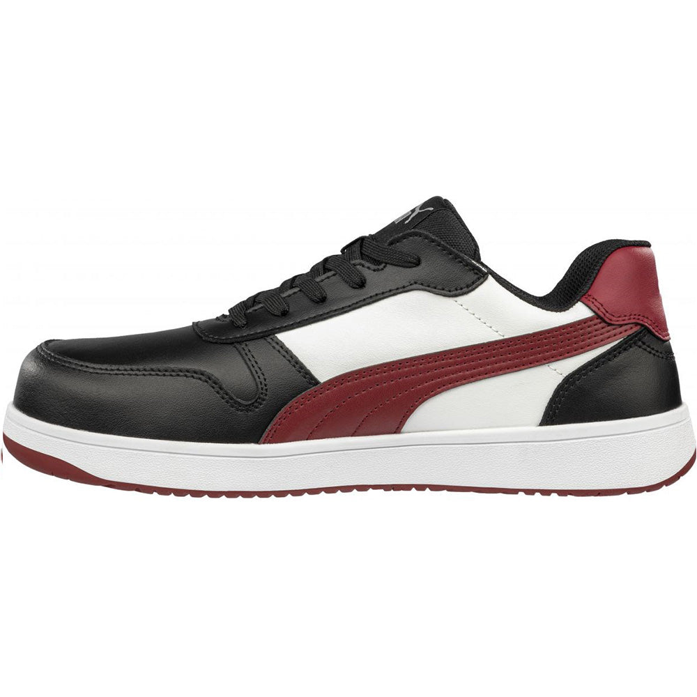 Puma Safety FRONTCOURT Low Safety Shoes S3L ESD Black White Red