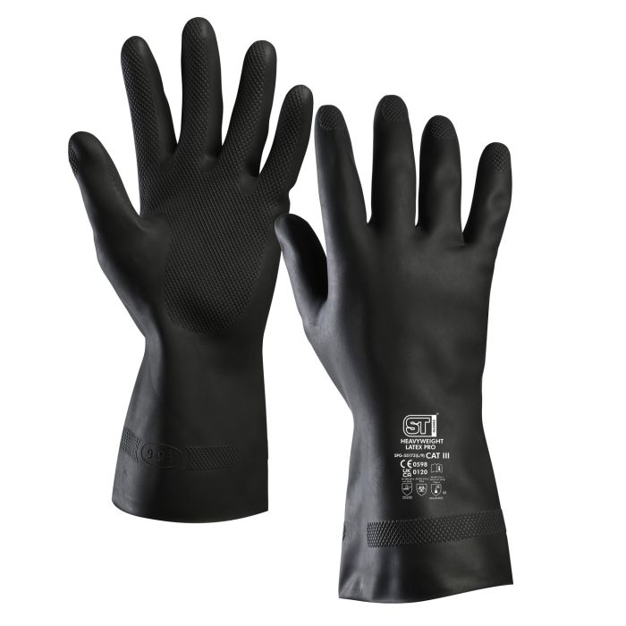 Supertouch Heavyweight Latex Chemical Gloves Type A Flocked 33cm