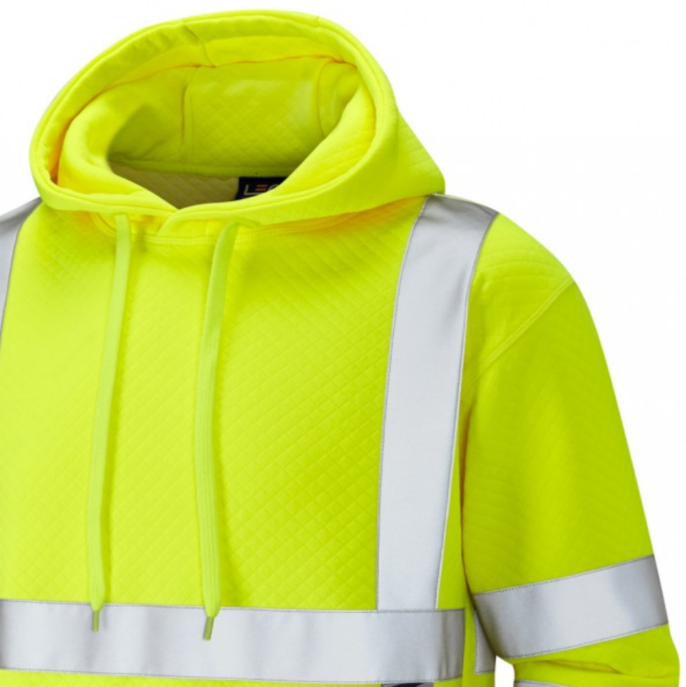 Leo Workwear Goodleigh Hi Vis Hoodie Orange or Yellow ISO 20471 Class 3