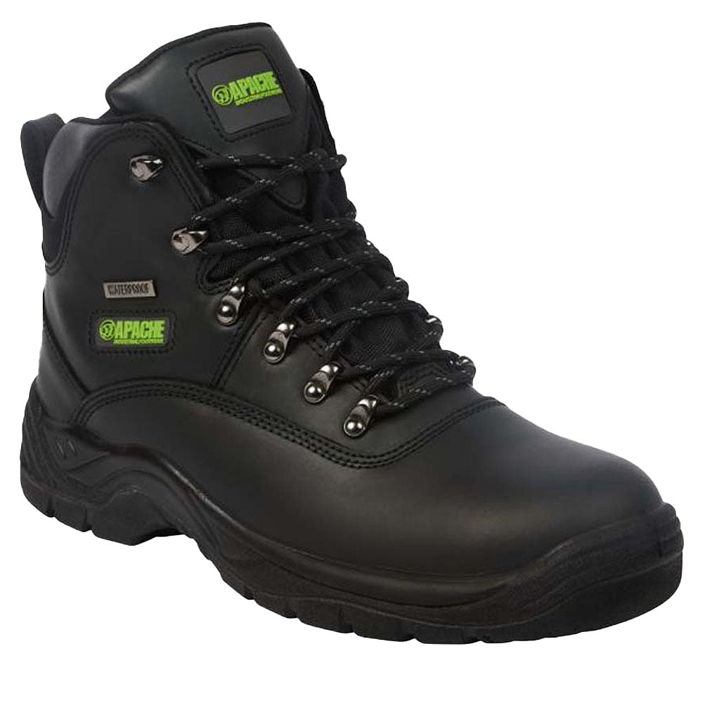 Apache Black Waterproof Safety Hiker S3 Steel Toe Work Boots