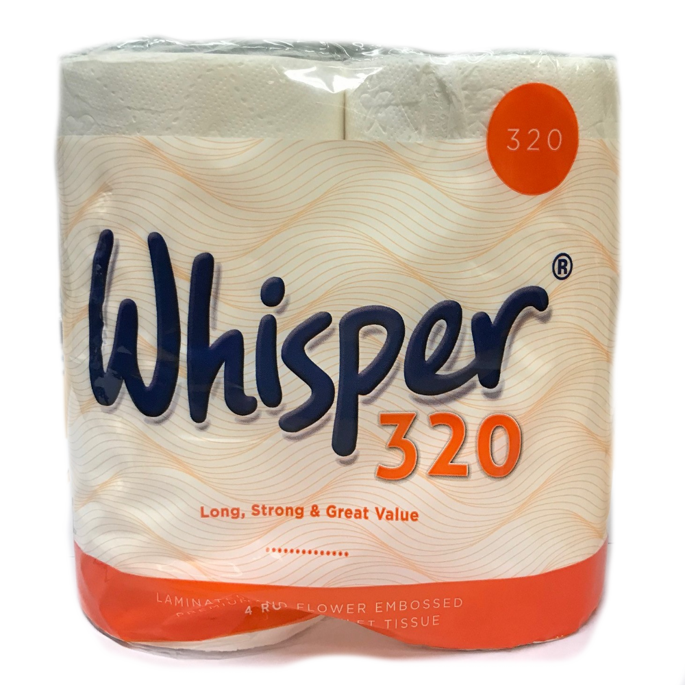 Toilet Roll 2-Ply Pure Pulp 320 Sheets Premium UK Made