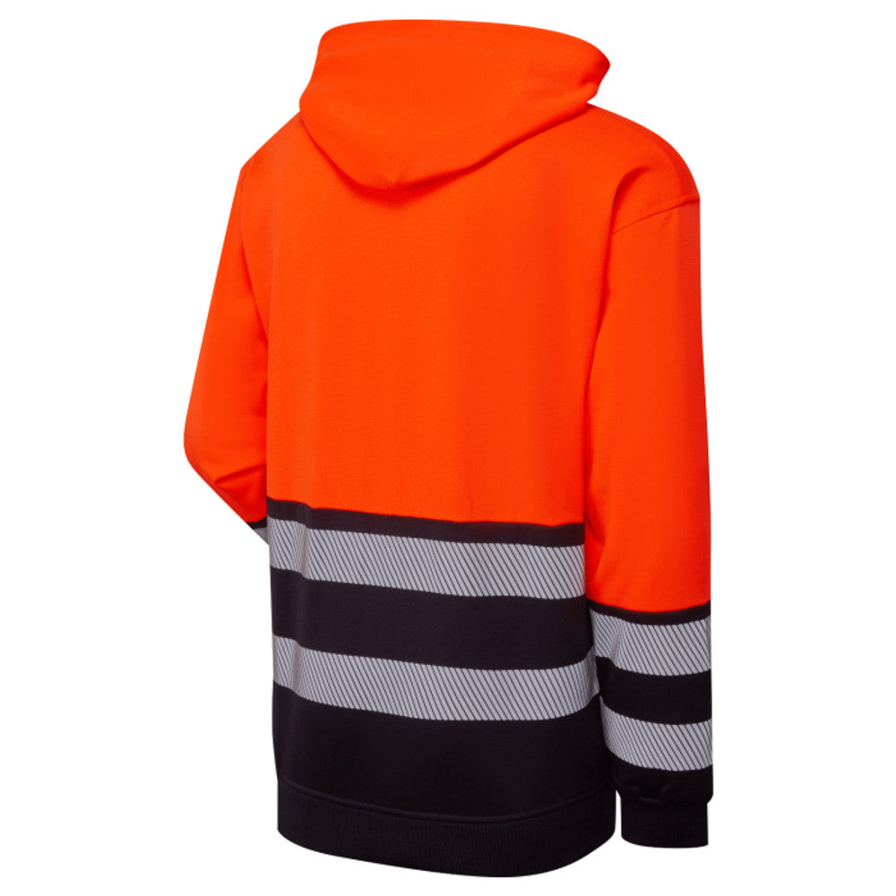 Supertouch Hi Vis Eco Hoodie Orange Navy CottonCool