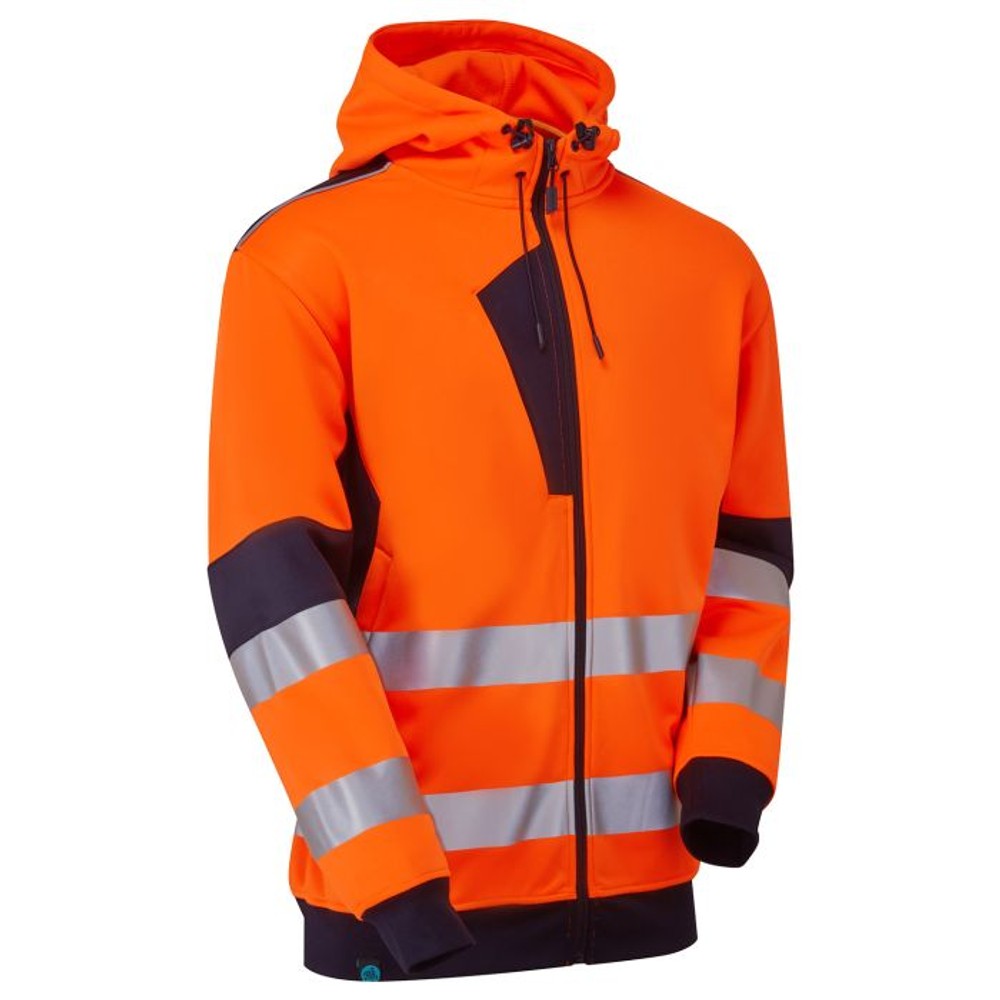 Supertouch Hi Vis Eco Zip Thru Hoodie Orange EN20471