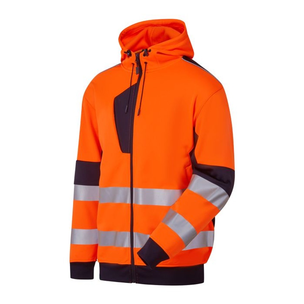 Supertouch Hi Vis Eco Zip Thru Hoodie Orange EN20471