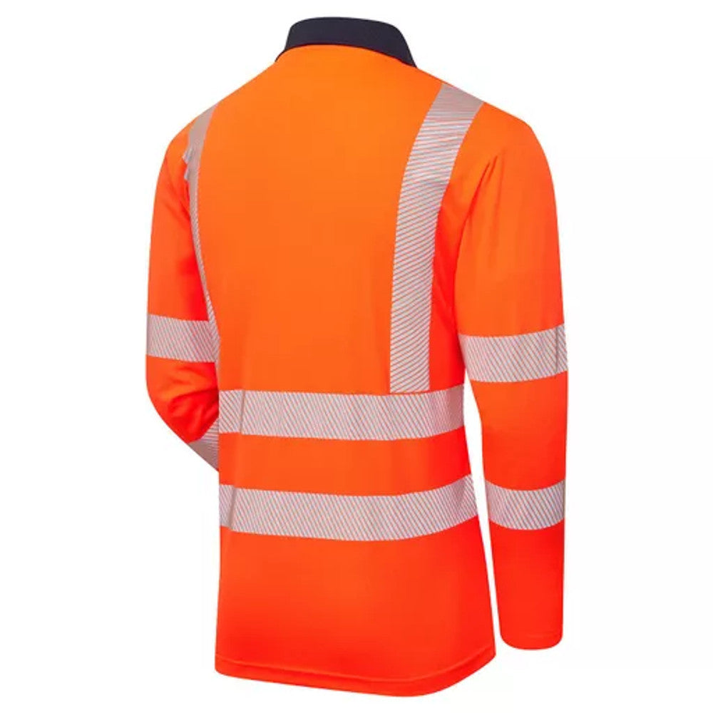 Supertouch Hi Vis Long Sleeve Polo Orange Class 2