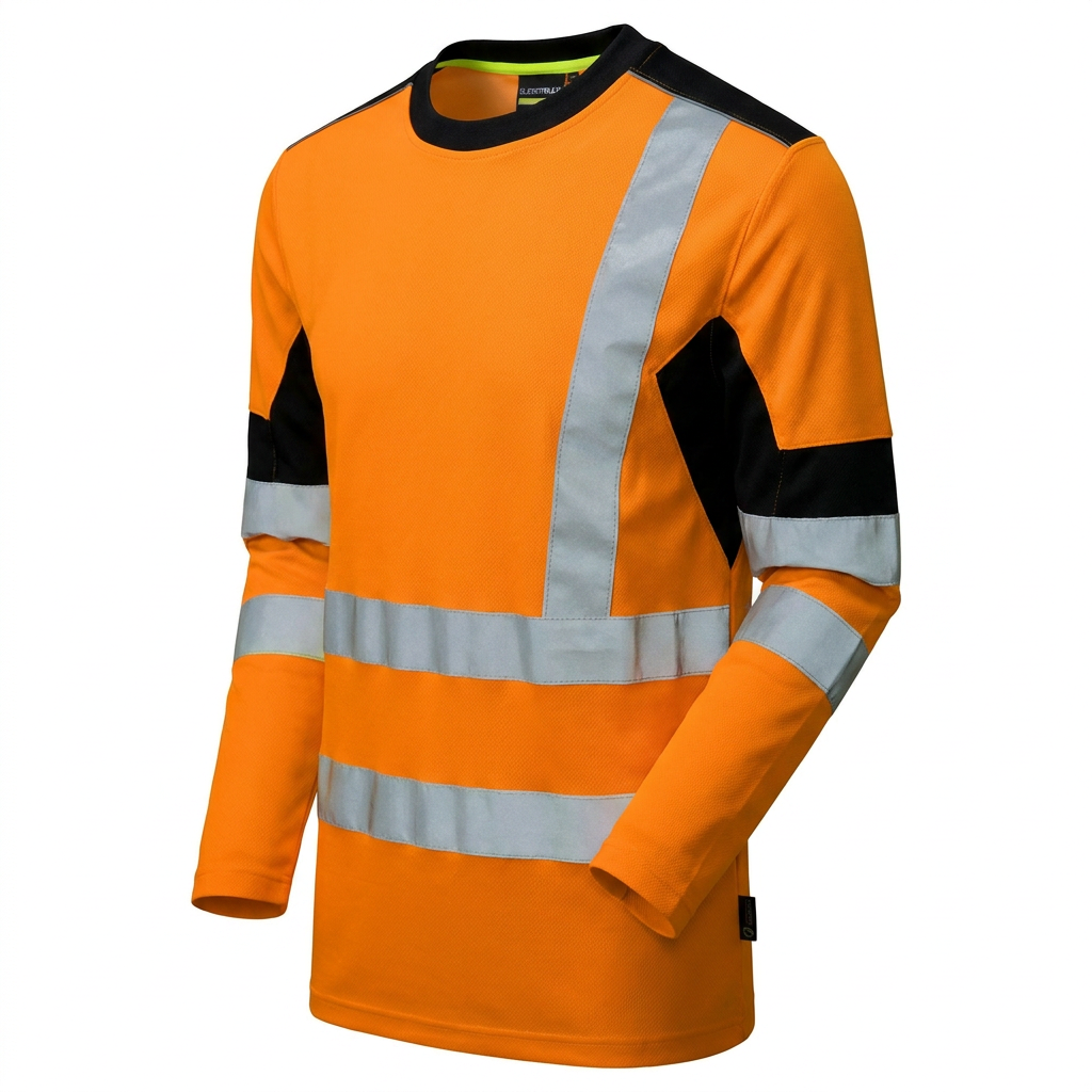 Supertouch Hi Vis Long Sleeve T-Shirt Orange CottonCool