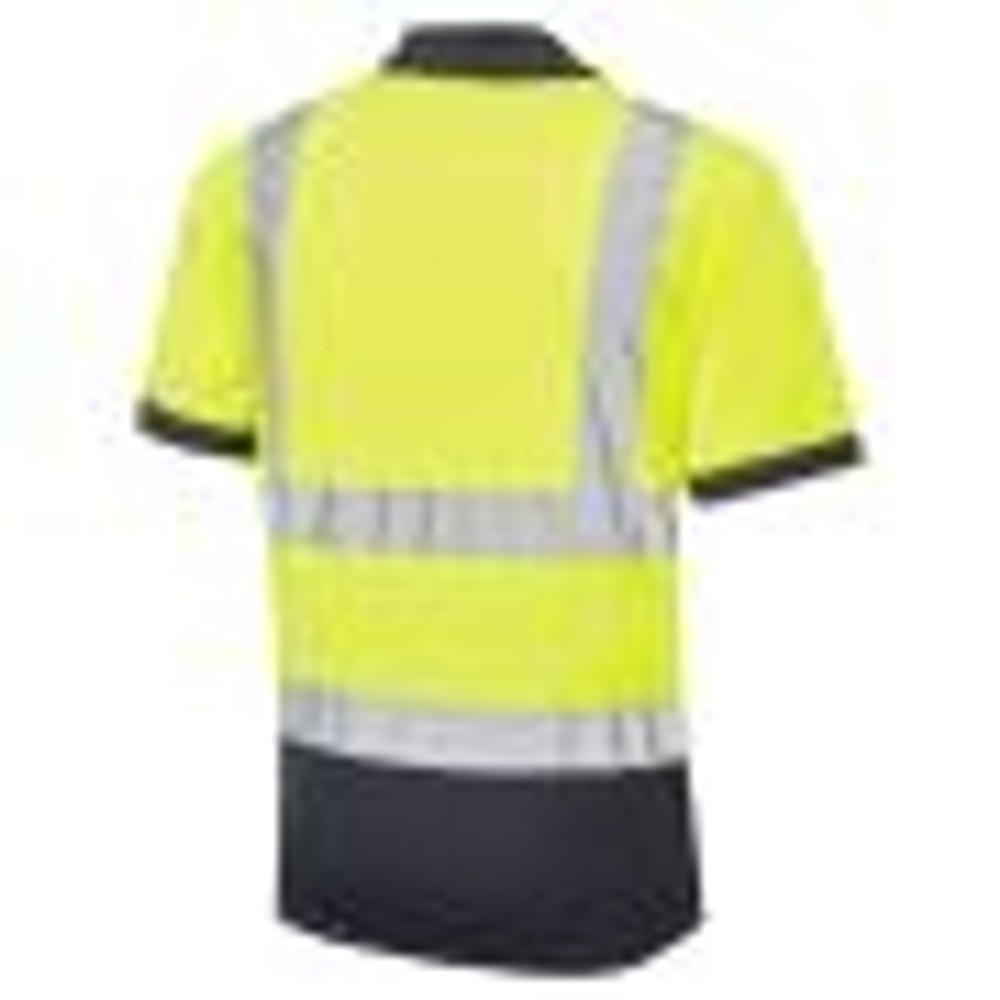 Supertouch Hi Vis Two Tone Polo Shirt Yellow Navy