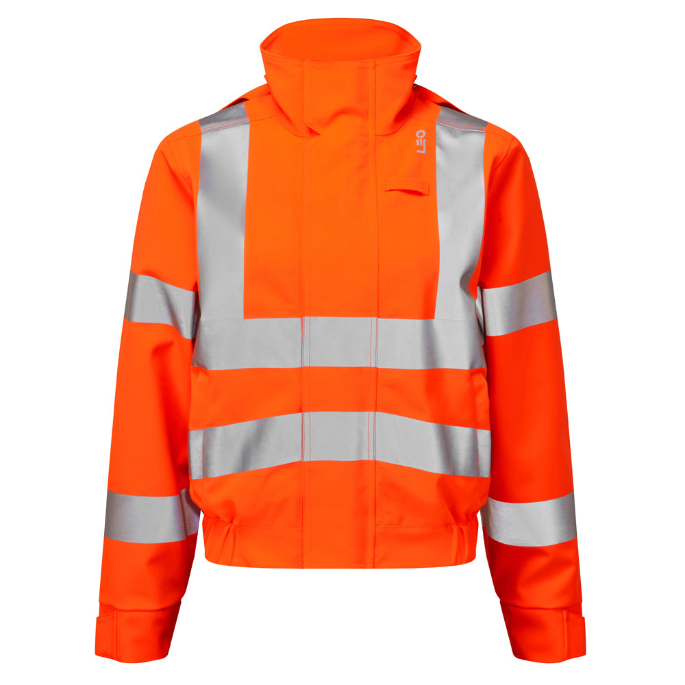 Leo Workwear Honeychurch Womens Hi Vis Coverall Orange Railway 2-Part