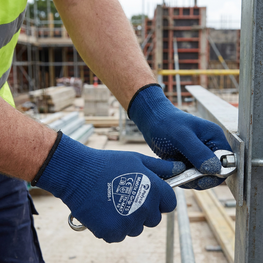 Polyco Matrix D Grip TS Touchscreen Work Gloves Blue