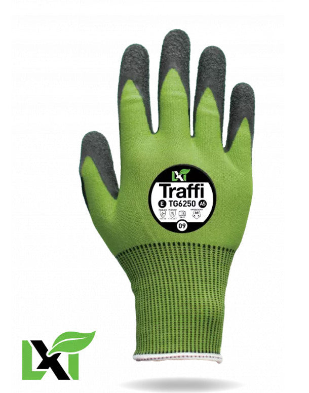 Traffi TG6250 Cut Level E Crinkle Latex Gloves