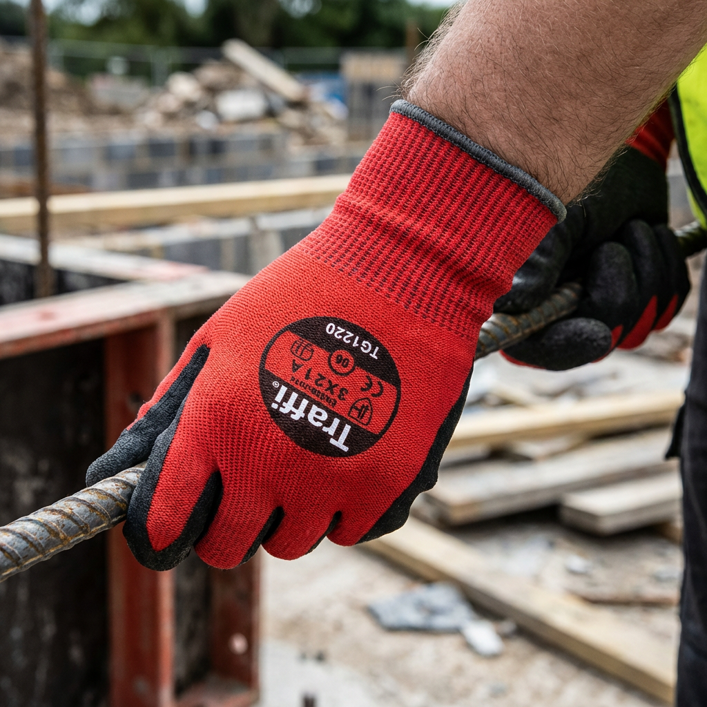 Traffi TG1220 3-Finger PU Work Gloves Cut Level A