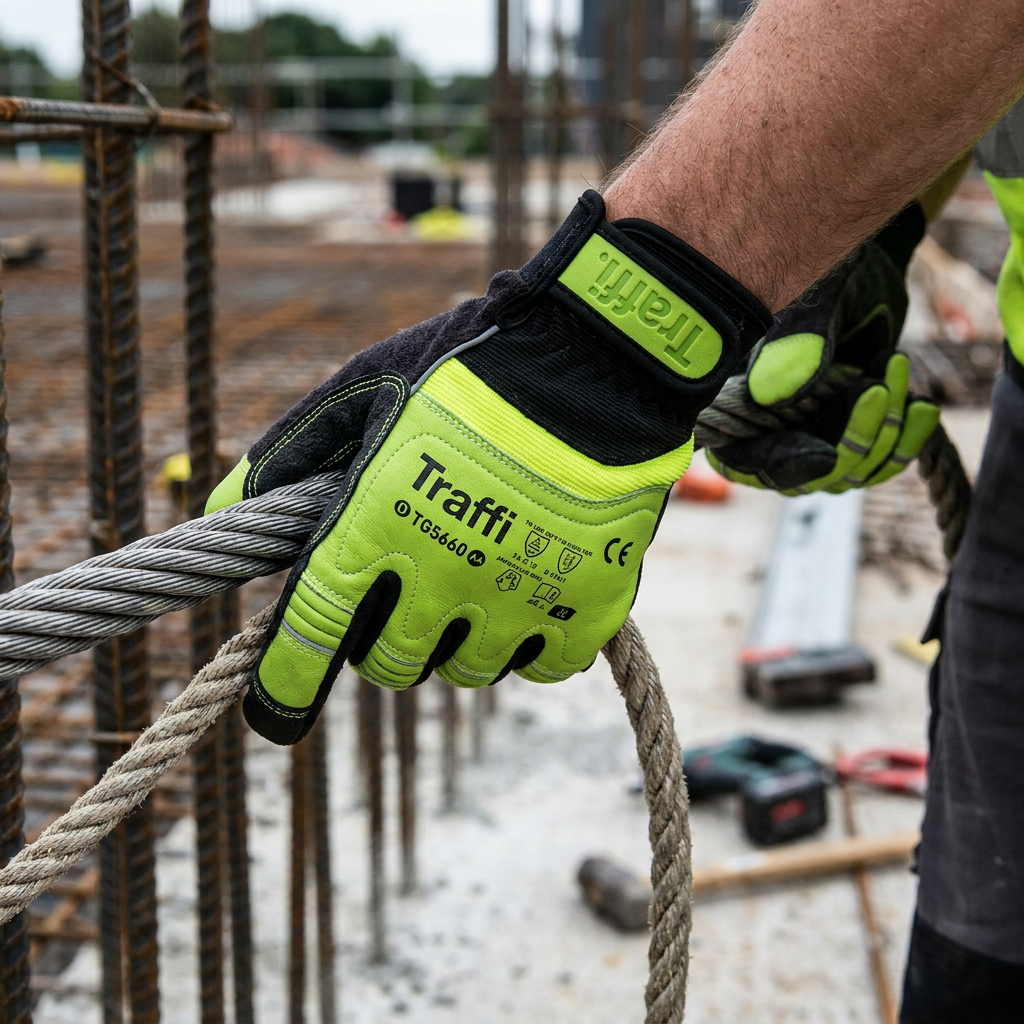 Traffi TG5660 Leather Rope Access Gloves Cut Level D