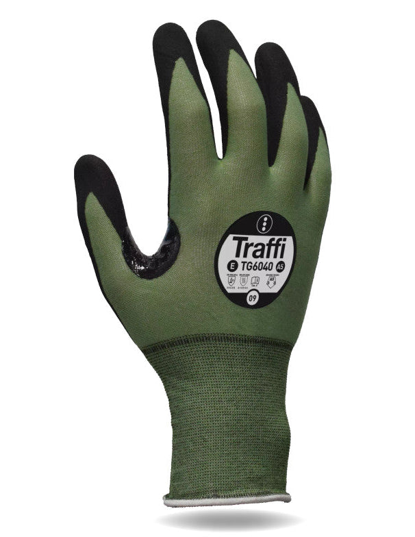 Traffi TG6040 Cut Level E Nitrile Work Gloves