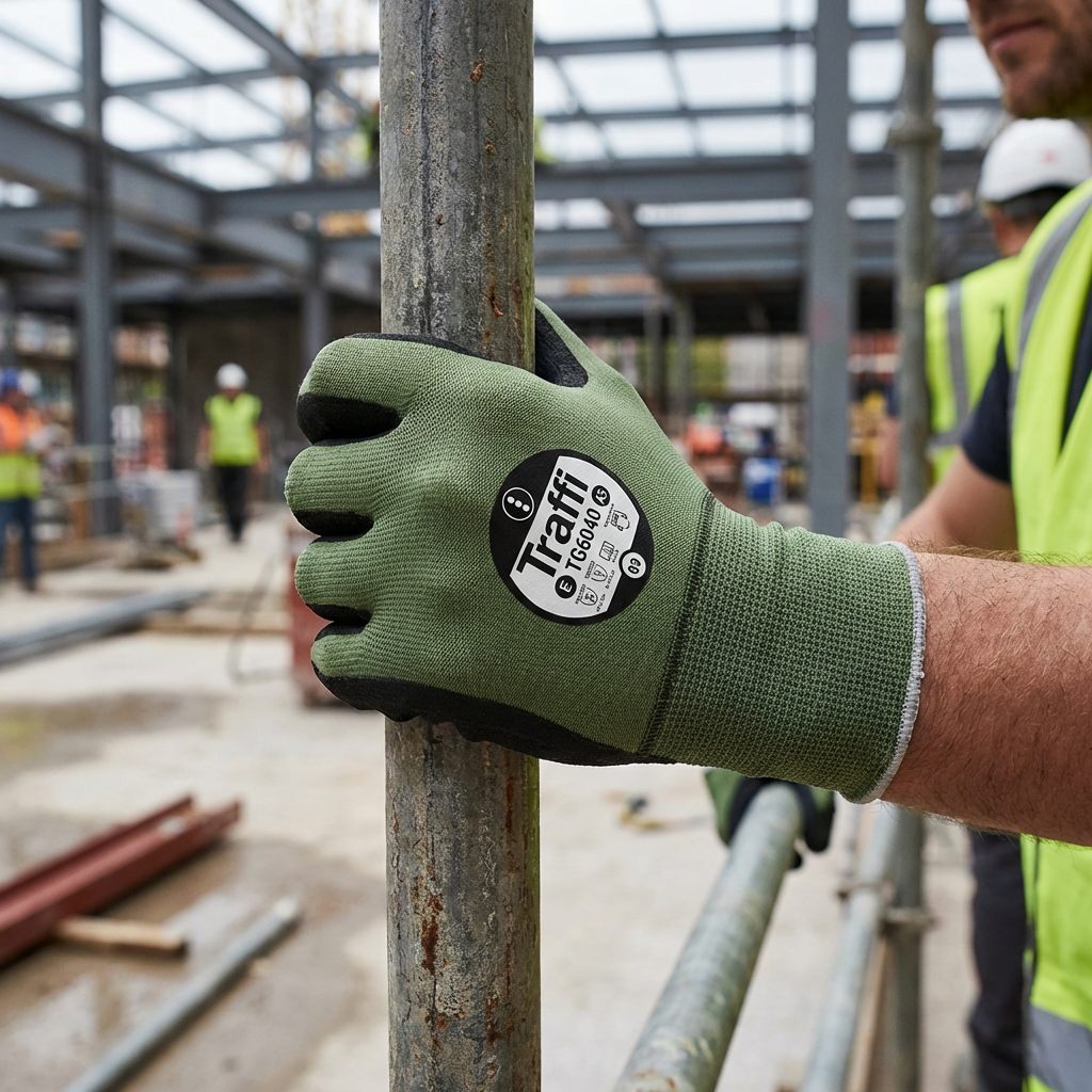 Traffi TG6040 Cut Level E Nitrile Work Gloves