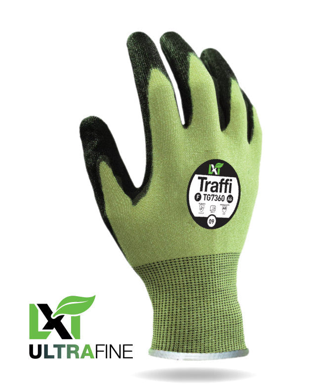 Traffi 7360 Cut Resistant Gloves Level F Ultrafine 18 gauge PU Coated