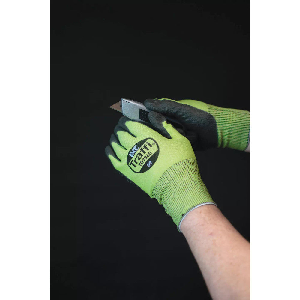 Traffi 7360 Cut Resistant Gloves Level F Ultrafine 18 gauge PU Coated