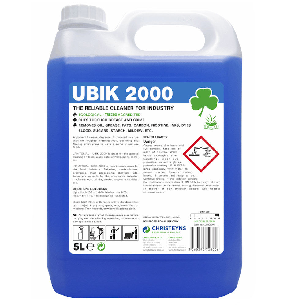 Clover Chemicals UBIK 2000 Universal Cleaner Degreaser Concentrate Food Industry