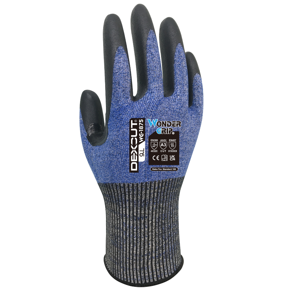 Wondergrip WG-1875 DEXCUT Cut Resistant Gloves Level C Nitrile Work Gloves