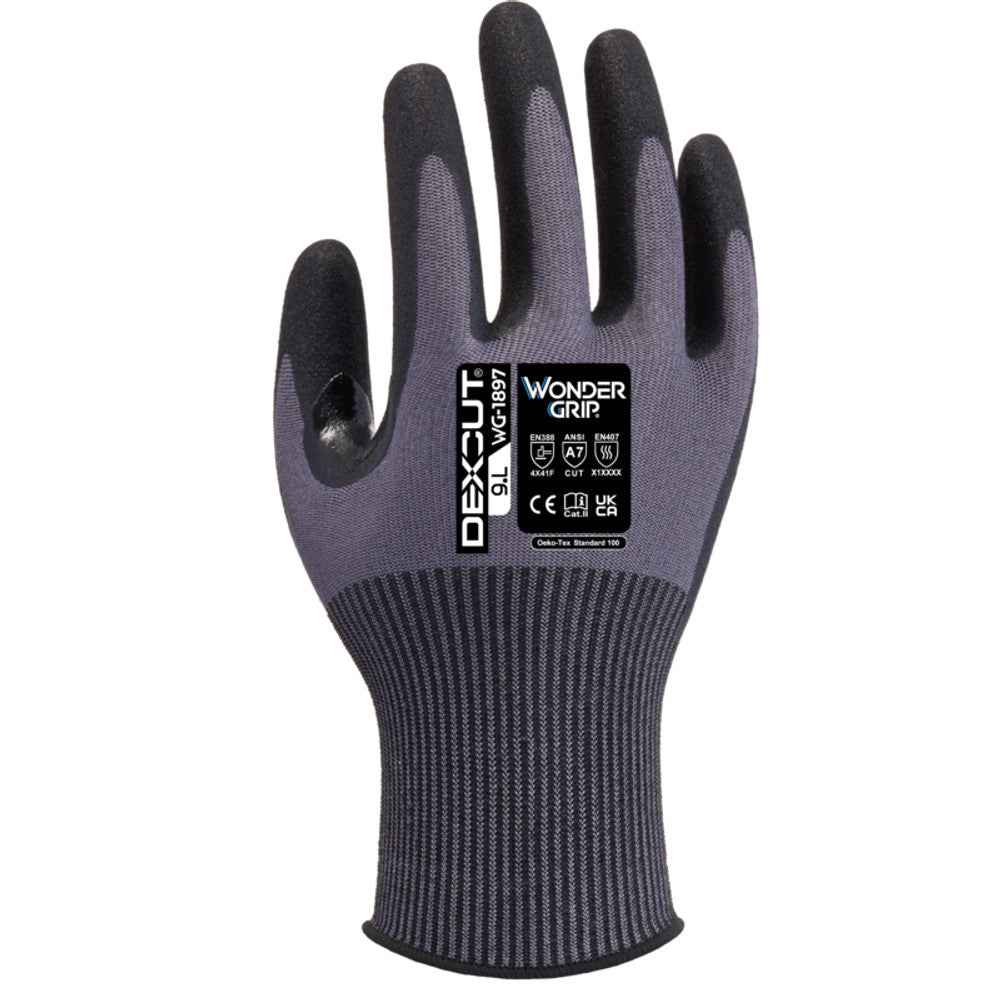 Wondergrip DEXCUT WG-1897 Cut Resistant Gloves Level F ANSI A7 Glass-Fibre-Free