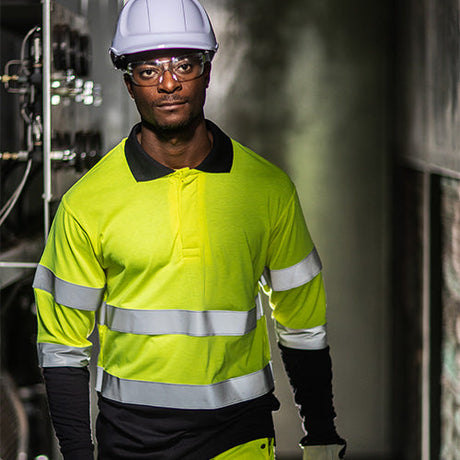 hi vis polo long sleeve