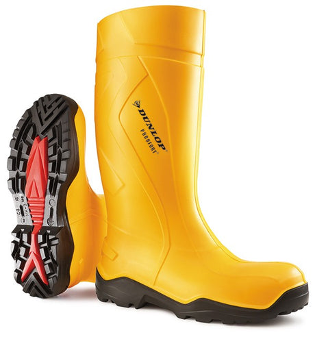 Dunlop Purofort+ Safety Wellingtons Yellow Steel Toe Cold & Slip Resistant