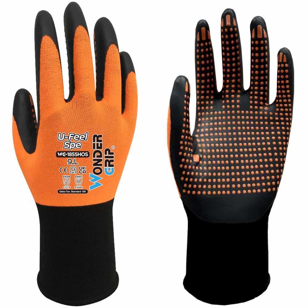 Wondergrip WG-1855HOS U-Feel Nitrile Micro Dot Palm Gloves Touchscreen