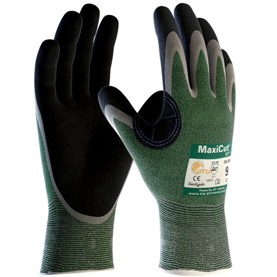 ATG MaxiCut Oil 34-304 Cut Resistant Gloves Level B Nitrile Palm