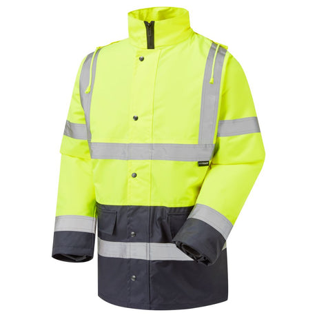 Supertouch Hi Vis 2 Tone Parka Yellow or Orange Navy Class 3 Waterproof Coat