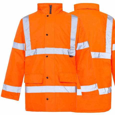 Rail Spec Rain Coat Parka Class 3 High Visibility Orange