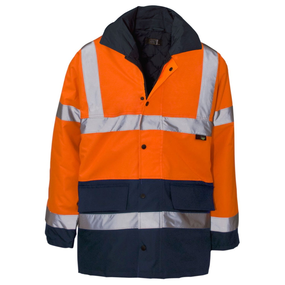 Railspec Orange and Navy Class 3 High Visibility Waterproof Coat