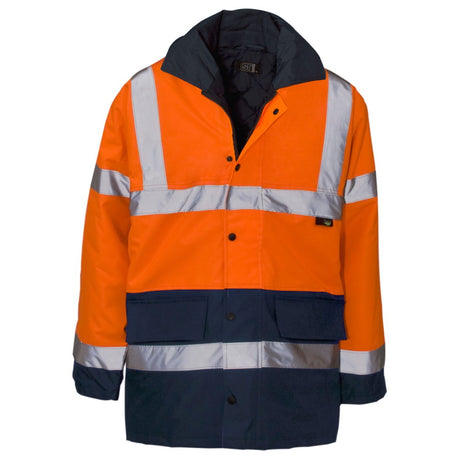Railspec Orange and Navy Class 3 High Visibility Waterproof Coat