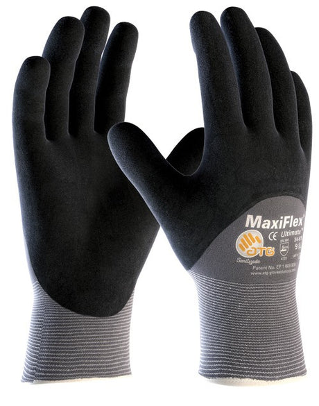 ATG MaxiFlex Ultimate Nitrile Work Gloves 3/4 Knuckle Coated Touchscreen Compatible