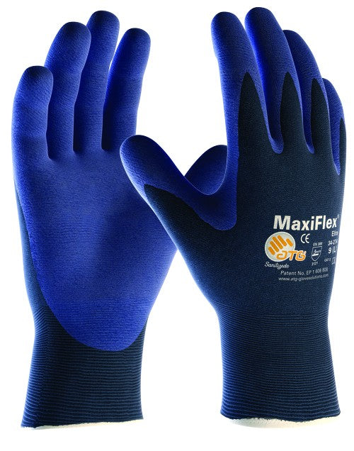 ATG MaxiFlex Elite Ultra Lightweight Nitrile Palm Coated Work Gloves