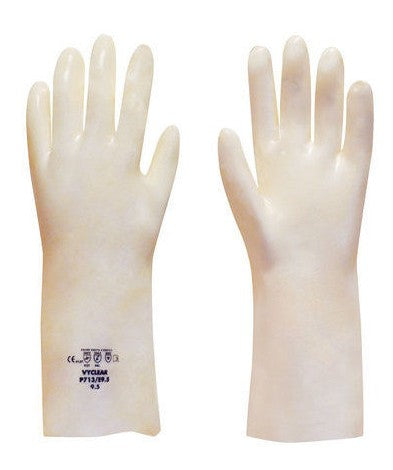 Polyco Vyclear Chemical Resistant Gloves 35cm PVC Gauntlet Clear