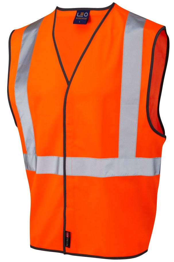 Leo Workwear Lapford Hi Vis Railway Waistcoat RIS-3279-TOM Anti-Entanglement