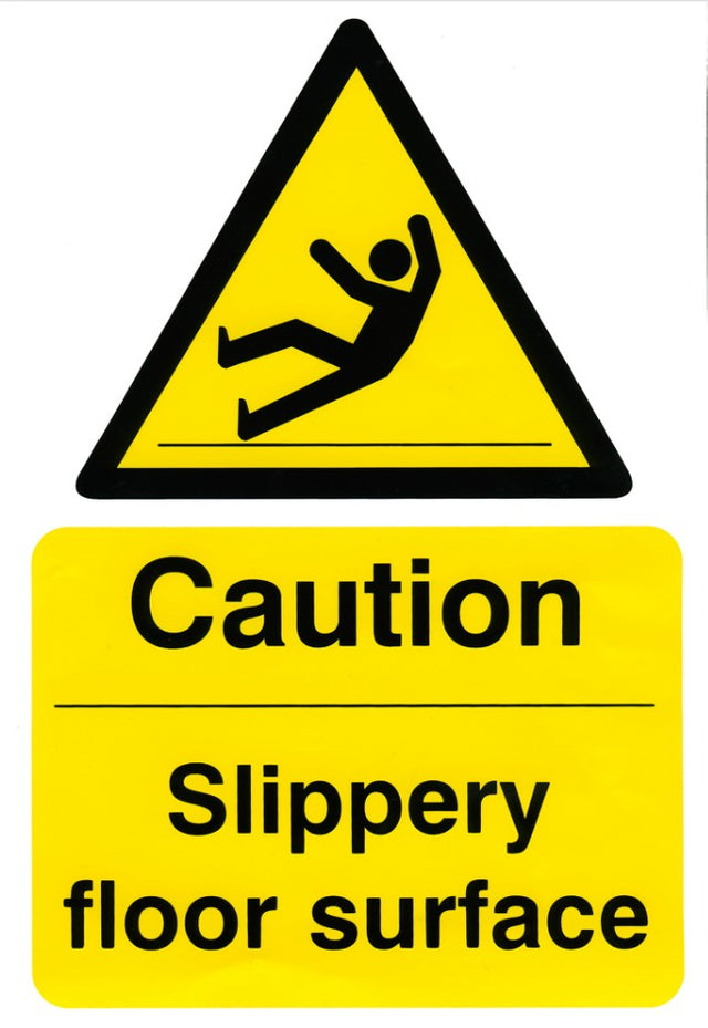 Caution Slippery Floor Surface (SAV) 20x30cm Safety Sign