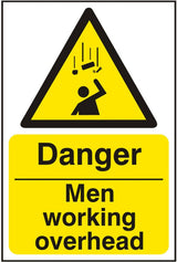 Danger Men Working Overhead (SAV) 20x30cm Safety Sign