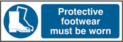 Protective footwear must be worn (SAV) 30x10cm Safety Sign