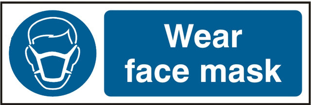 Wear face mask (Rigid PVC) 30x10cm Safety Sign