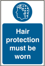 Hair protection must be worn (SAV) 20x30cm Safety Sign
