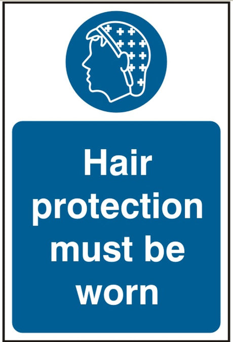 Hair protection must be worn (SAV) 20x30cm Safety Sign
