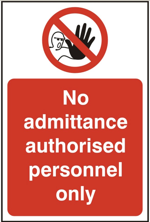 No admittance authorised personnel only (Rigid PVC) 20x30cm Safety Sign