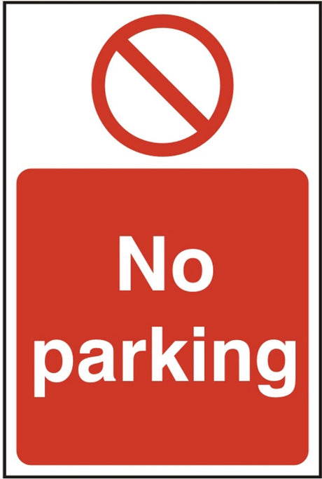 No Parking (Rigid PVC) 20x30cm Safety Sign