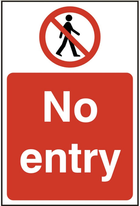 No entry (SAV) 20x30cm Safety Sign