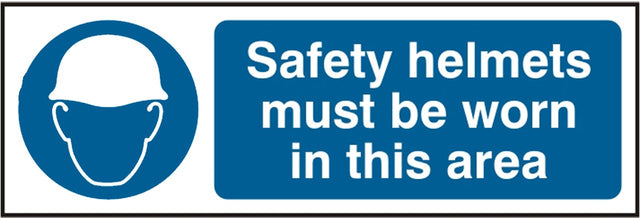 Safety Helmets Must Be Worn PVC Safety Sign