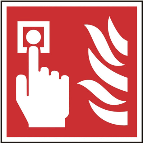 Fire alarm call point symbol Self adhesive vinyl 10 x 10cmSafety Sign