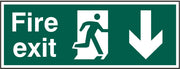 Fire exit (Man arrow down) Rigid PVC 40 x 15cm Safety Sign