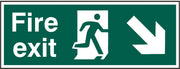Fire exit (Man arrow down/right) Rigid PVC 40 x 15cm Safety Sign