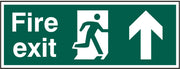 Fire exit (Man arrow up) Rigid PVC 40 x 15cm Safety Sign